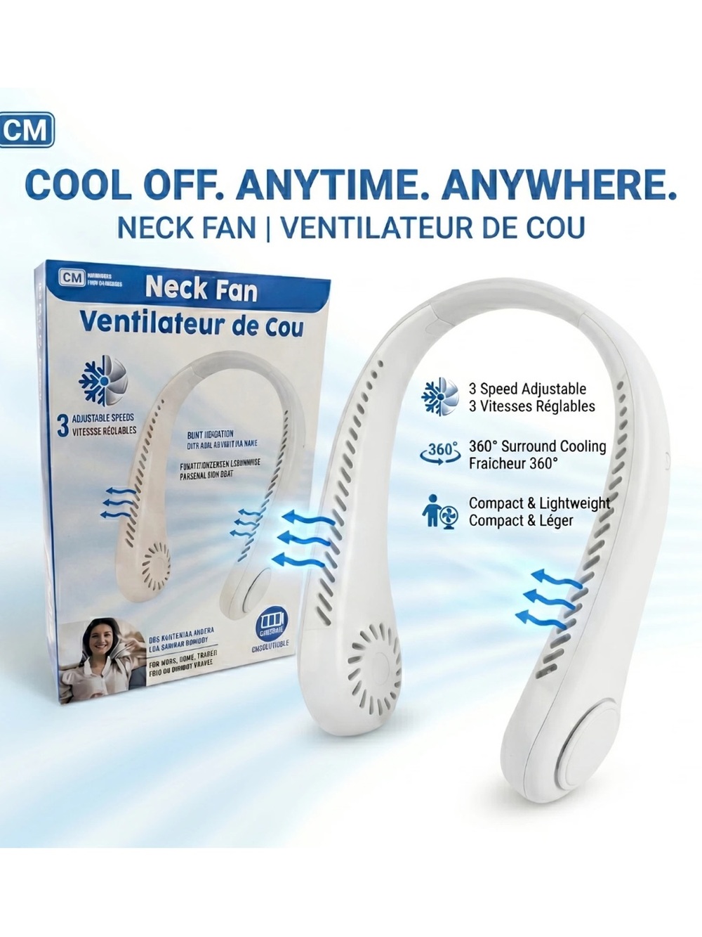 NWT Rechargeable Neck Fan
